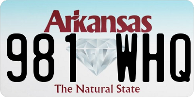 AR license plate 981WHQ