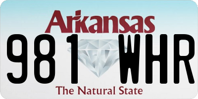 AR license plate 981WHR