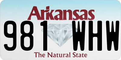 AR license plate 981WHW