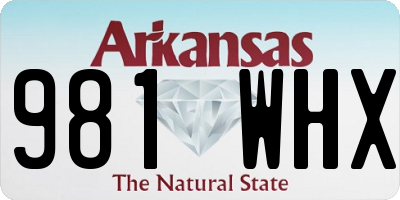 AR license plate 981WHX