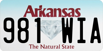 AR license plate 981WIA