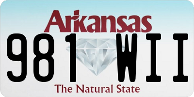 AR license plate 981WII