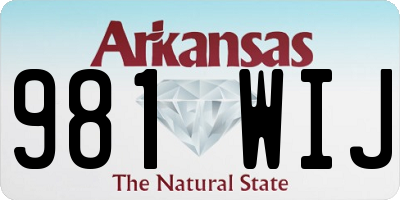AR license plate 981WIJ
