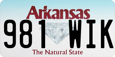 AR license plate 981WIK