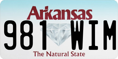 AR license plate 981WIM