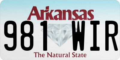 AR license plate 981WIR