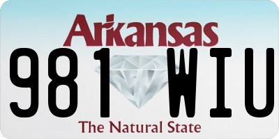 AR license plate 981WIU