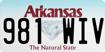 AR license plate 981WIV