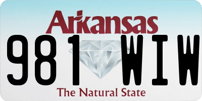AR license plate 981WIW