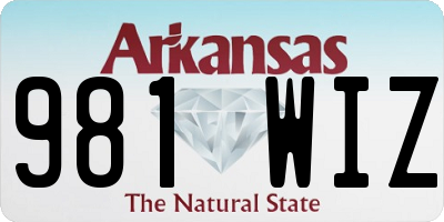 AR license plate 981WIZ