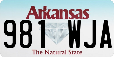 AR license plate 981WJA