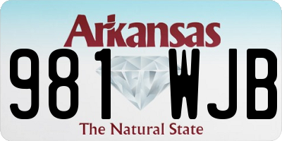 AR license plate 981WJB