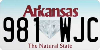 AR license plate 981WJC