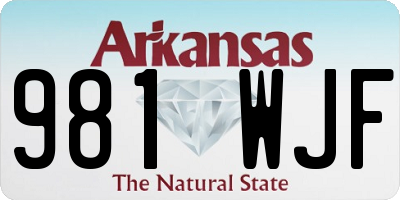 AR license plate 981WJF