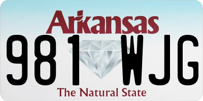 AR license plate 981WJG