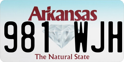 AR license plate 981WJH