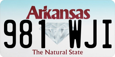 AR license plate 981WJI