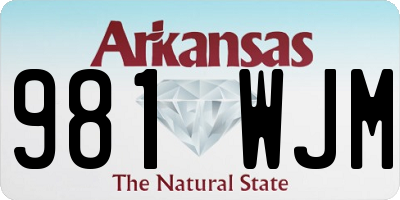 AR license plate 981WJM