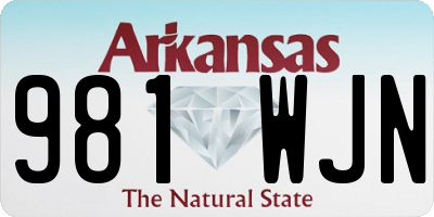 AR license plate 981WJN