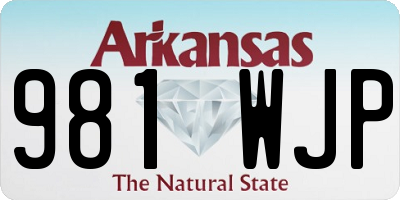 AR license plate 981WJP