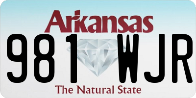AR license plate 981WJR