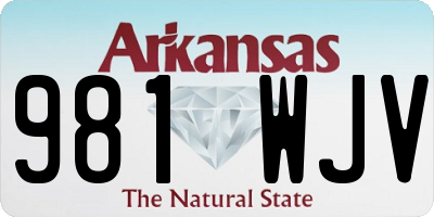 AR license plate 981WJV