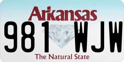 AR license plate 981WJW