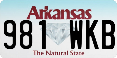 AR license plate 981WKB