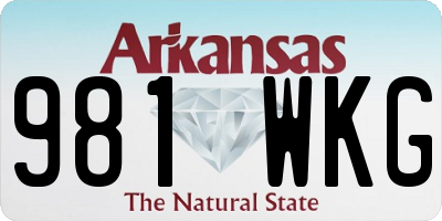 AR license plate 981WKG