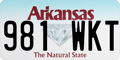 AR license plate 981WKT