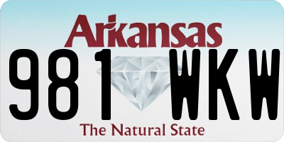 AR license plate 981WKW