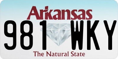 AR license plate 981WKY