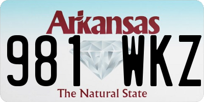 AR license plate 981WKZ