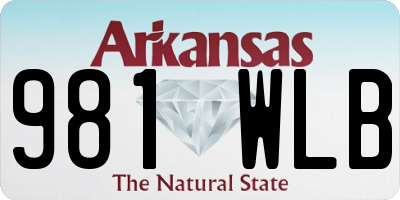 AR license plate 981WLB