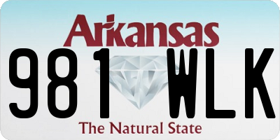 AR license plate 981WLK