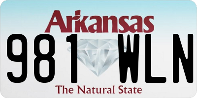 AR license plate 981WLN