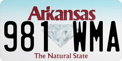 AR license plate 981WMA