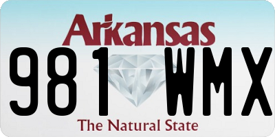 AR license plate 981WMX