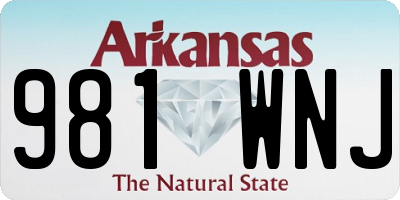 AR license plate 981WNJ