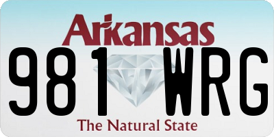 AR license plate 981WRG