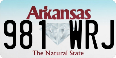 AR license plate 981WRJ