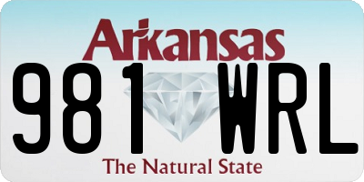 AR license plate 981WRL