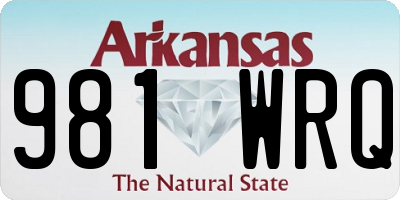 AR license plate 981WRQ