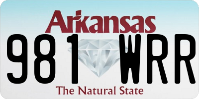 AR license plate 981WRR