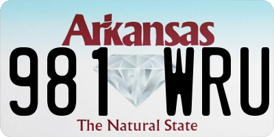 AR license plate 981WRU