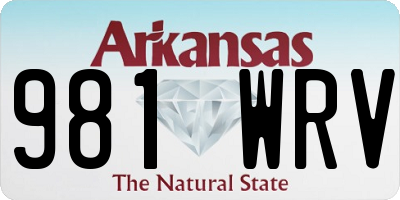 AR license plate 981WRV