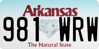 AR license plate 981WRW