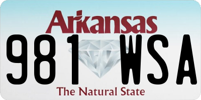 AR license plate 981WSA