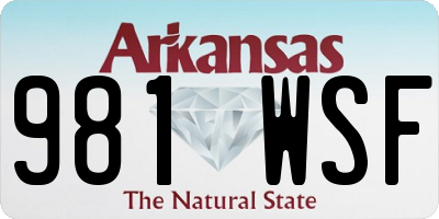 AR license plate 981WSF
