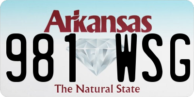 AR license plate 981WSG